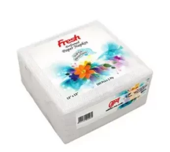 Fresh Paper Napkins 13″ Perfumed (100X1 Ply)- ফ্রেশ ন্যাপকিন সুগন্ধি  পেপার  13″ (100X1 প্লাই)  – each