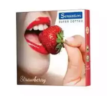 Sensation Super Dotted Strawberry Condoms- সেনসেশন সুপার ডটেড স্ট্রবেরি কনডম- 3 pcs